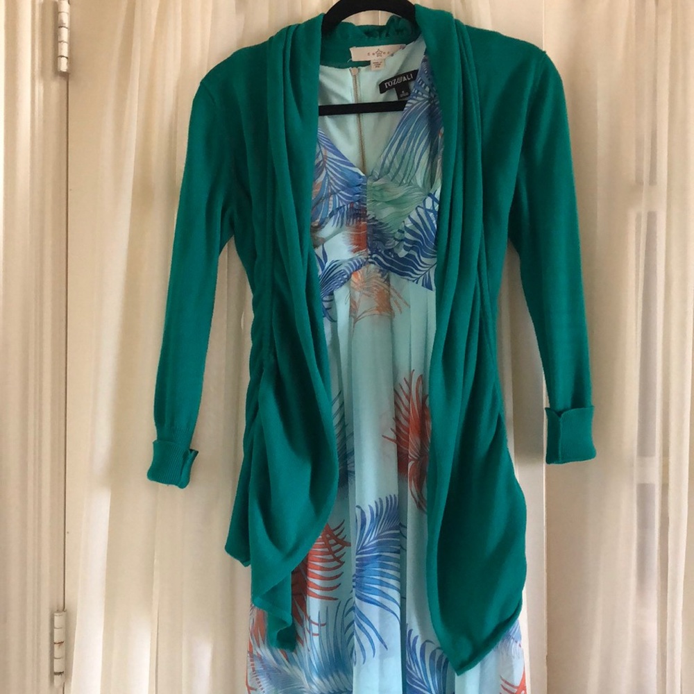 PS Green teal sweater wrap